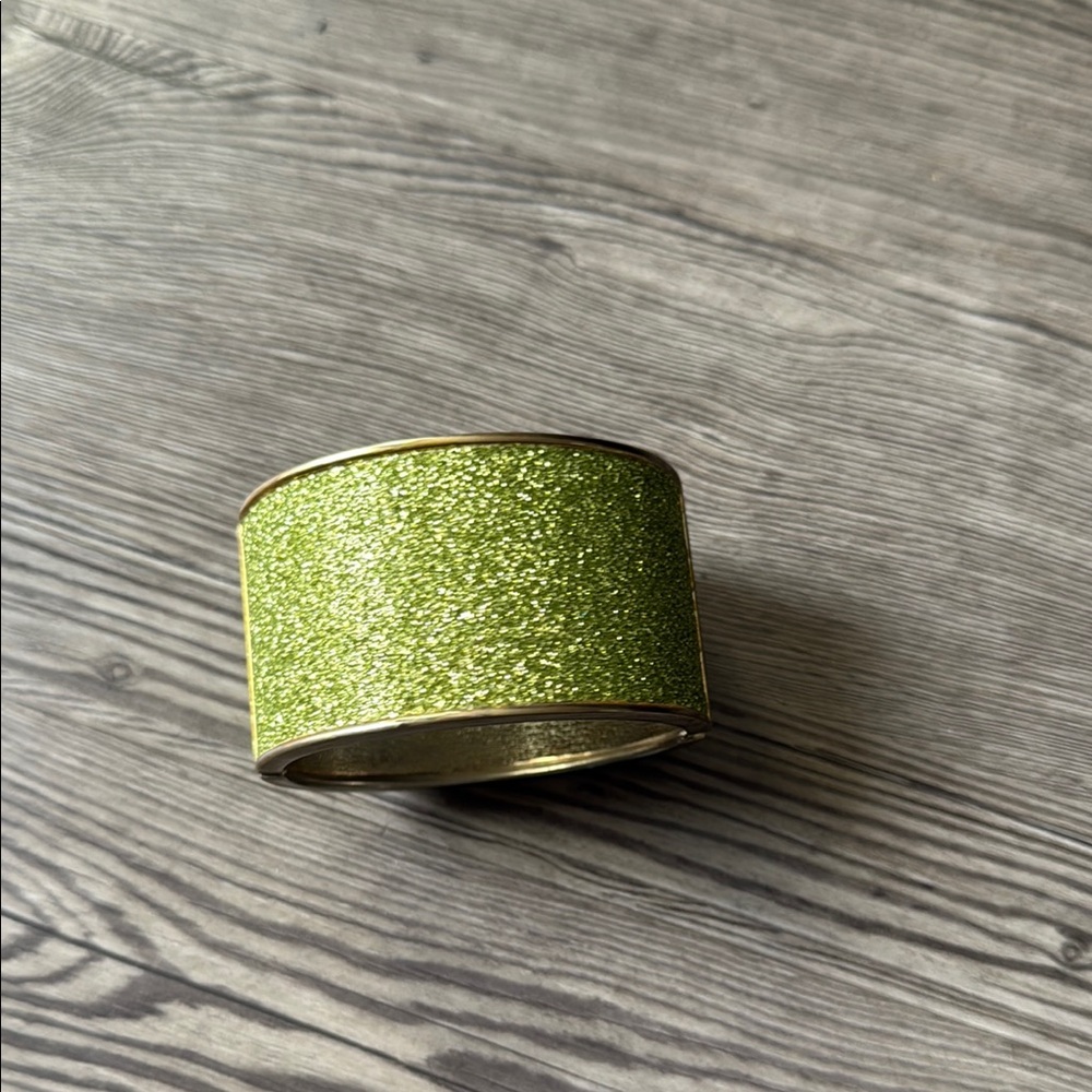 Glitter Lime Green Cuff Bracelet